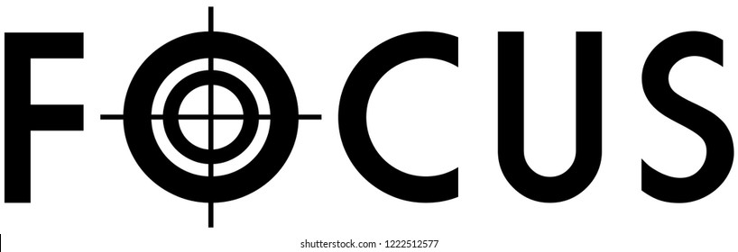 The word "Focus" as a logotype, with the letter "O" designed as a bullseye. 