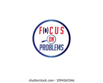 The word FOCUS ON PROBLEMS logo vector