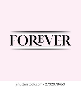 La palabra para siempre se muestra en letras negras en negrita sobre un fondo rosa pálido