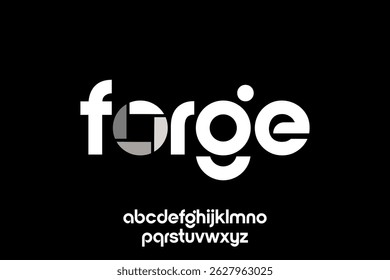 word of forge bold font . modern minimalist clean alphabet font. lowercase bold typography vector illustration design