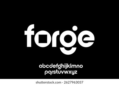 word of forge bold font . modern minimalist clean alphabet font. lowercase bold typography vector illustration design