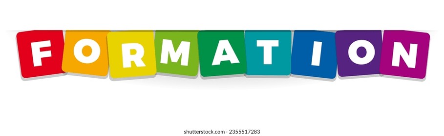 The word Formation. Vector banner with the text colored rainbow.
