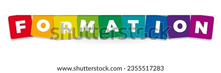 The word Formation. Vector banner with the text colored rainbow.