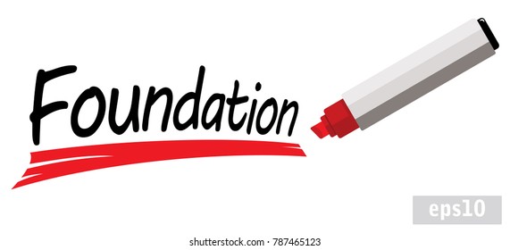 word foundation underlined with red marker pen