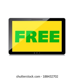 Word FREE display on High-quality tablet screen.