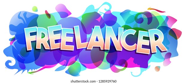 The word Freelancer. Colorful vector concept