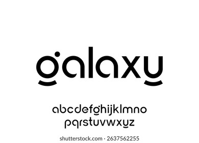 word of galaxy ,  company. modern minimalist clean alphabet font. lowercase bold and  round typography vector illustration design