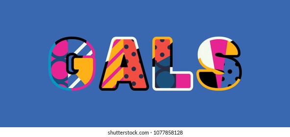 The word GALS concept written in colorful abstract typography. Vector EPS 10 available.