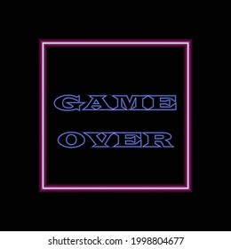 Word Game over in Ornamental design glitch and noise. Designs for banners, web pages, screen savers, presentations glitch style. neon Vector.