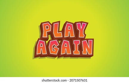 Word Game Vector Illustration Play Again In Design Style color full and fun