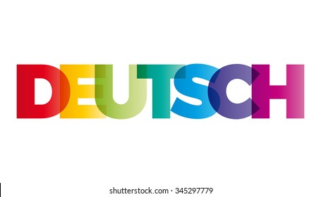 The word German. Vector banner with the text colored rainbow.