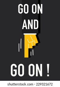 Word GO ON  vector illustration