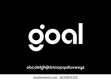word of goal . modern minimalist clean alphabet font. lowercase bold typography vector illustration design