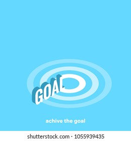 word goal on the circles, isometric image