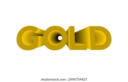 word GOLD three dimensional design vector illustration