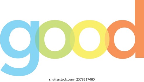 word good various pastel color isolated on white background