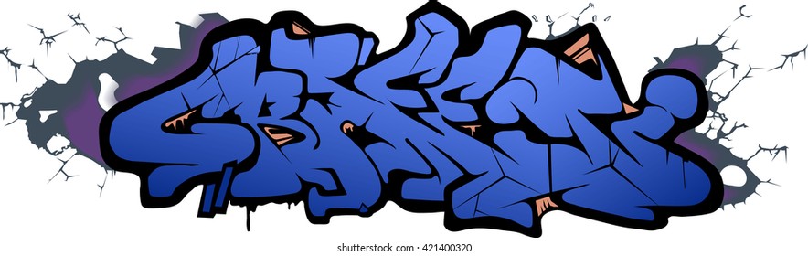 Word Graffiti Shades Blue Cracked Stock Vector (Royalty Free) 421400320 ...