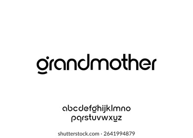 word grandfather, modern minimalist circular font with rounded edges.