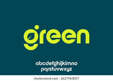 word of green . modern minimalist clean alphabet font. lowercase bold typography vector illustration design