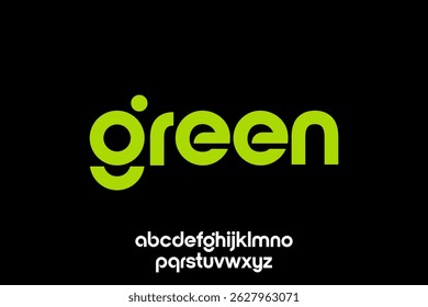 word of green . modern minimalist clean alphabet font. lowercase bold typography vector illustration design
