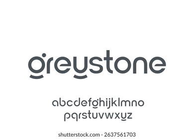 word of greystone. modern minimalist clean alphabet font. lowercase bold and  round typography vector illustration design