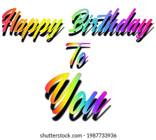 The word Happy Birthday. Vector banner with the text colored rainbow.