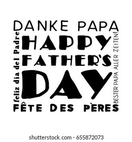Word happy fathers day on white background