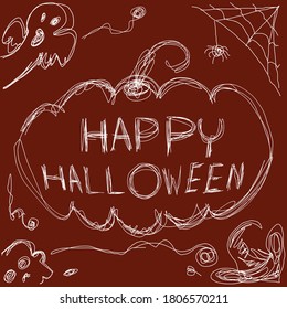 The word happy halloween  vector image for holiday content.
