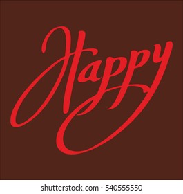 Word HAPPY. Lettering. VECTOR 