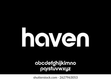 word of haven . modern minimalist clean alphabet font. lowercase bold typography vector illustration design