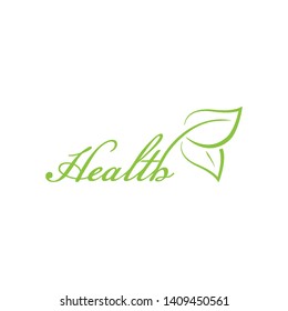 word health and  leaves illustration
