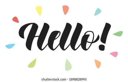 Word Hello in brush lettering style