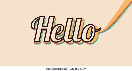 Word HELLO on beige background