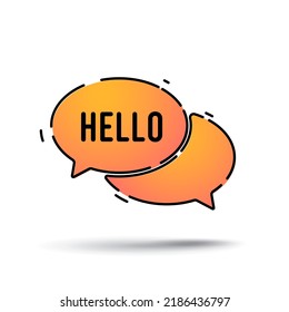 Word hello on color speech bubble illustration