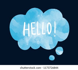 The word hello on a speech bubble vector