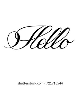 The word "hello" written by hand with a pen on a white background.