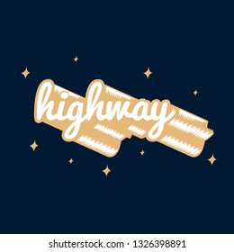 The word highway typography vector