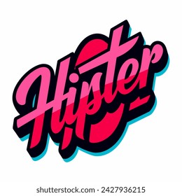 The word HIPSTER in street art graffiti lettering vector image style on a white background.