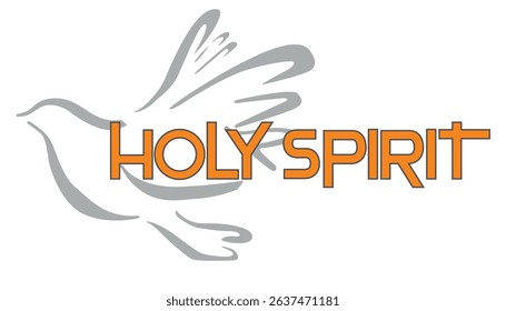 The word Holy Spirit with bird vector 