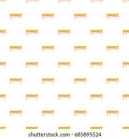 Word honey pattern seamless repeat in cartoon style vector illustration