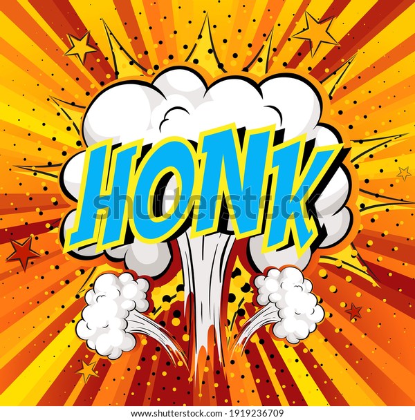 Word Honk On Comic Cloud Explosion Stock Vector (royalty Free 