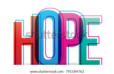 Word hope isolated on white background