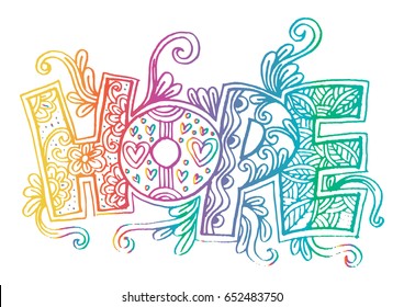 Word hope zentangle stylized
