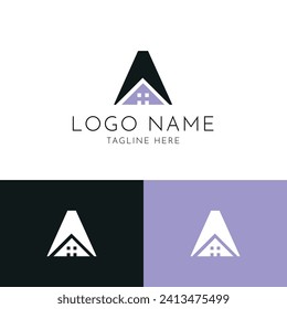 A word house logo design template. Luxury Logo, Construction Architecture Building Logo Design Template Element