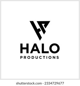 Word HP logo design in vector format on white background