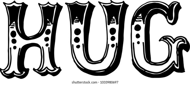 Word Hug. Lettering