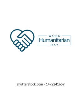 Word Humanitarian Day Vector Template. Design for Banner, Greeting Card or Print