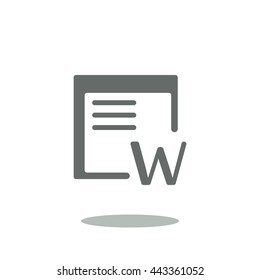 Word Icon, flat design style