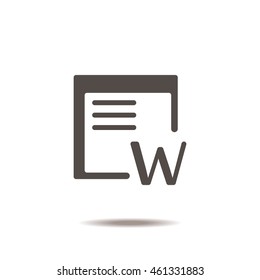Word Icon, flat design style
