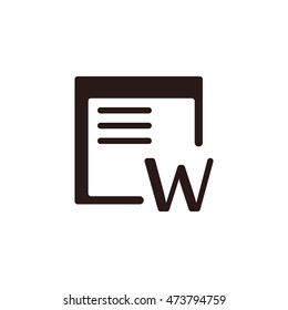 Word Icon, flat design style